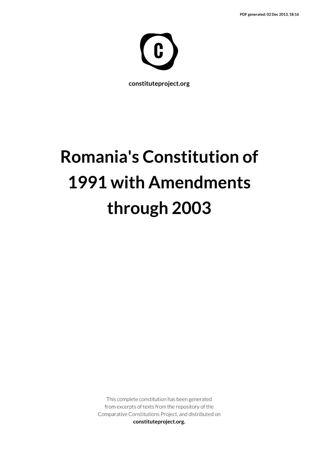 Constitution of Romania