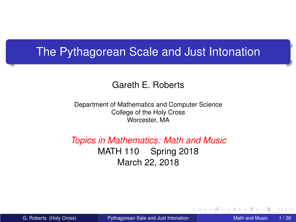 The Pythagorean Scale and Just Intonation