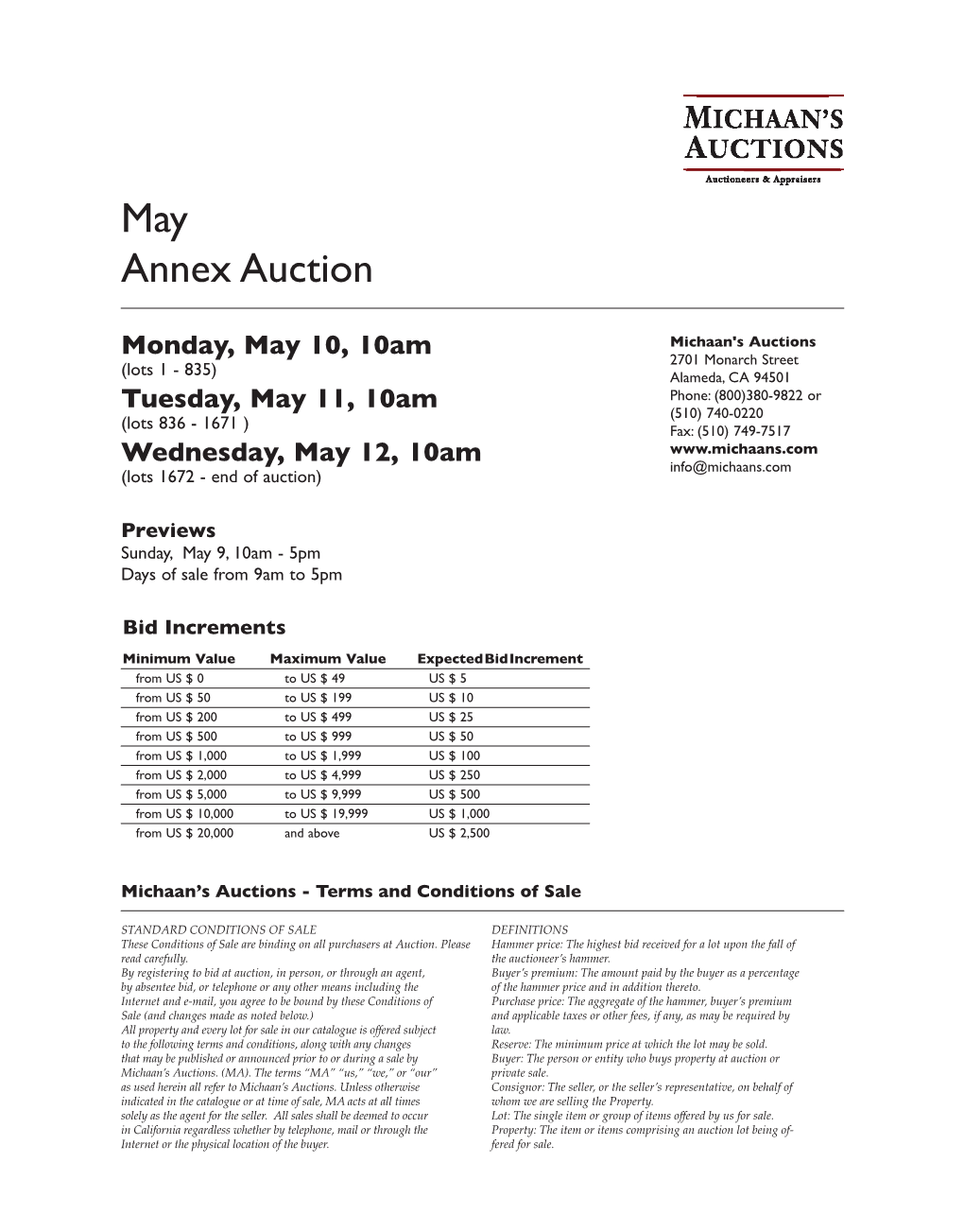 May Annex Auction