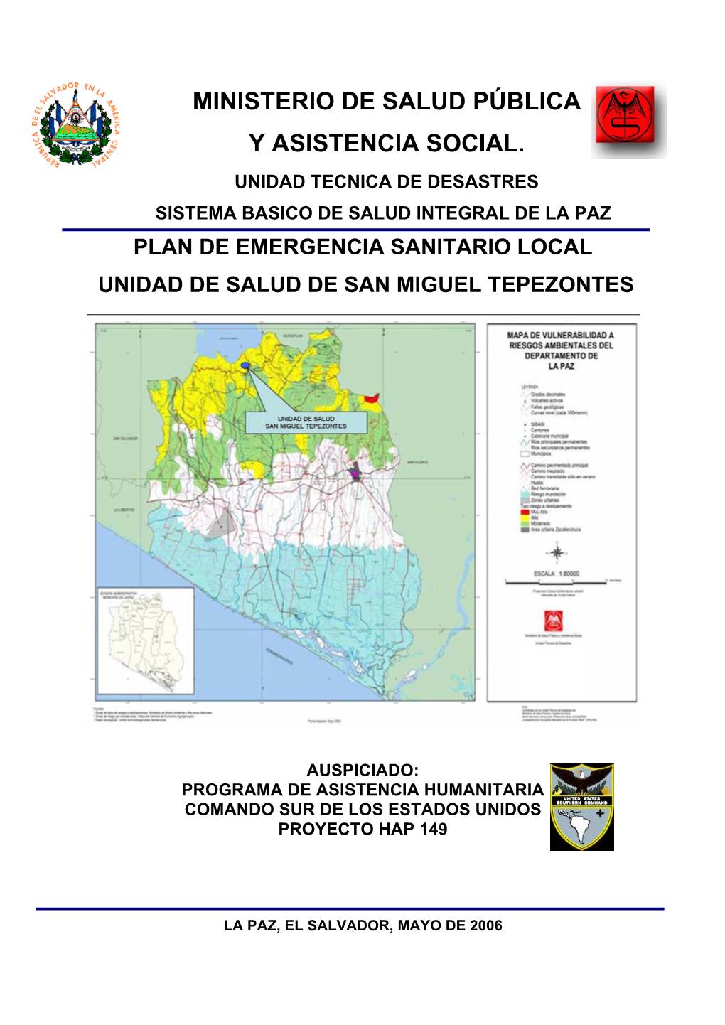 Plan De Emergencia Sanitario Local Unidad De Salud De San Miguel Tepezontes