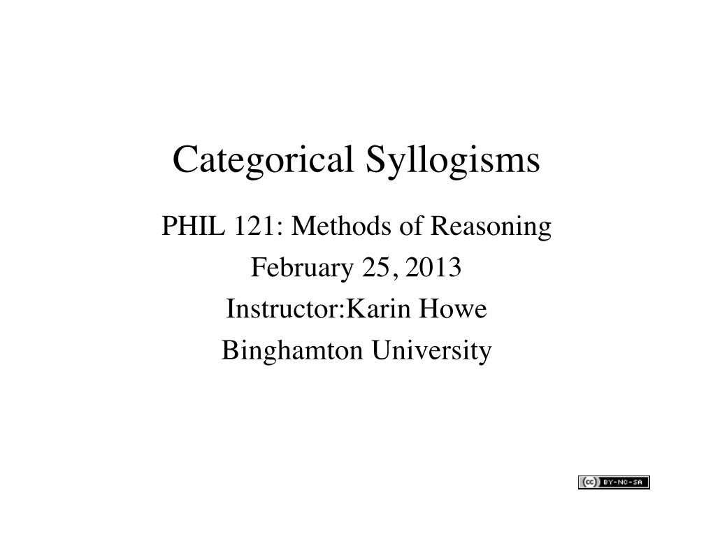 Categorical Syllogisms
