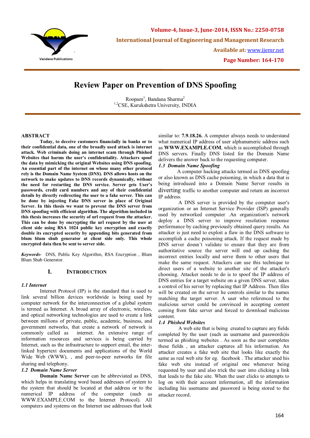 Review Paper on Prevention of DNS Spoofing