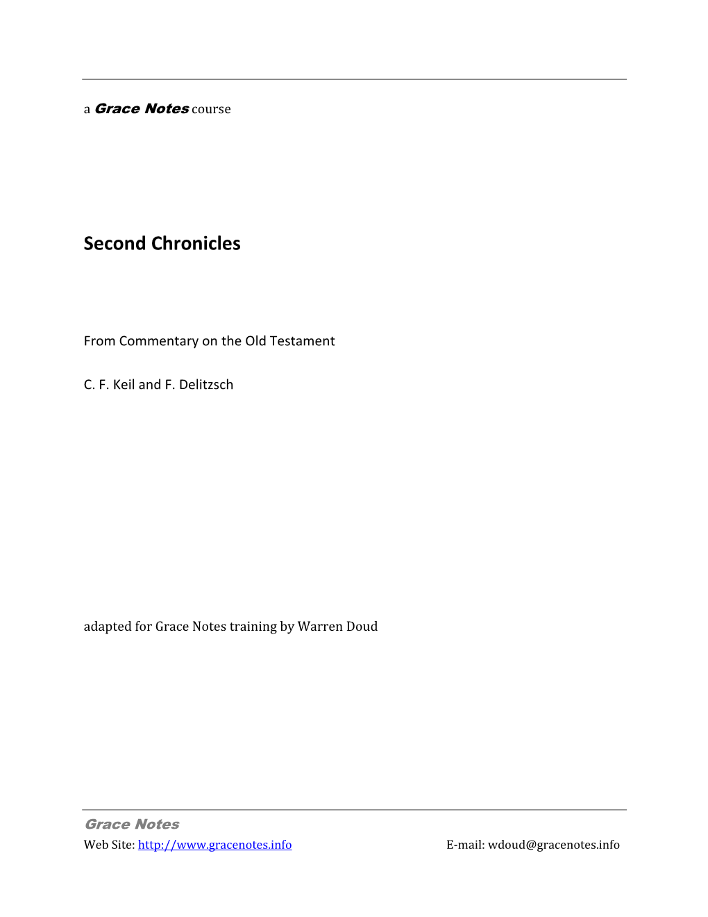 2 Chronicles - Keil and Delitzsch Contents