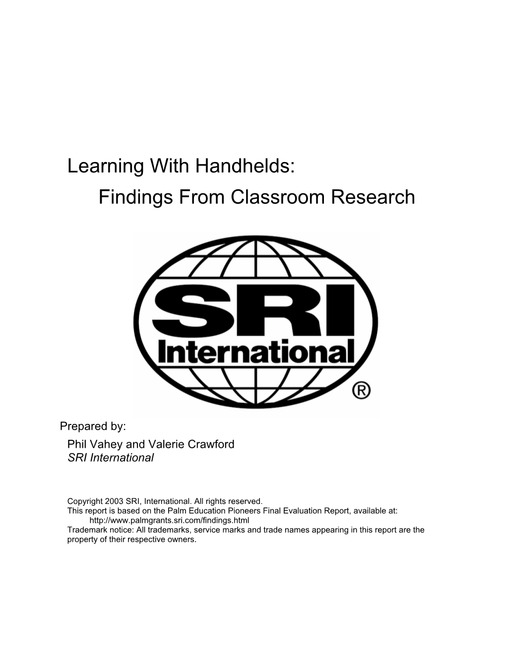Teachers' Evaluation of Handheld Technology
