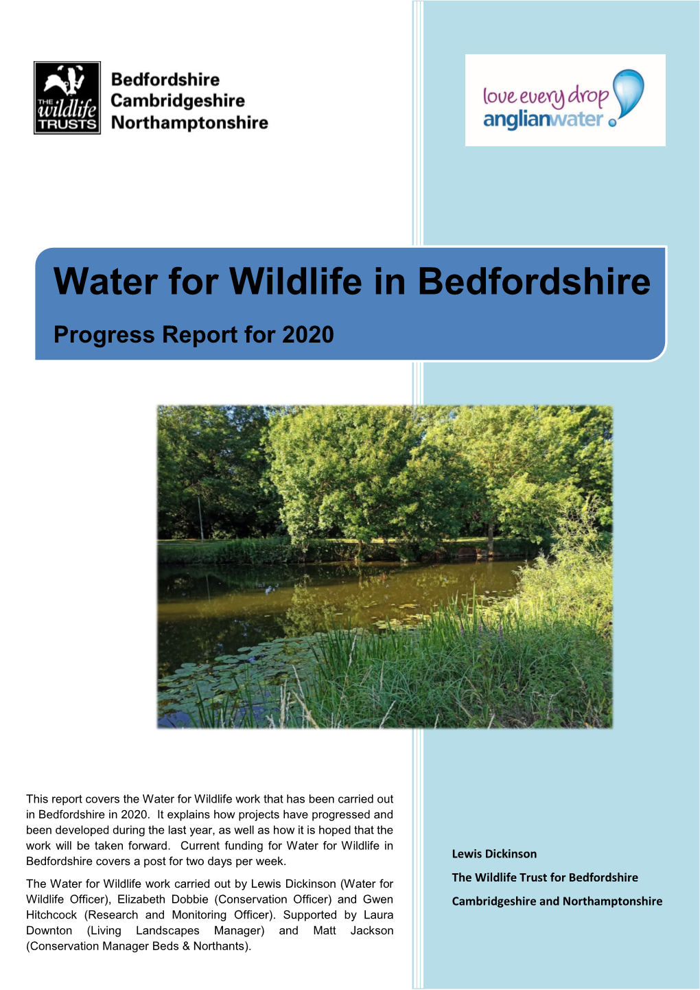 Water for Wildlife in Bedfordshire