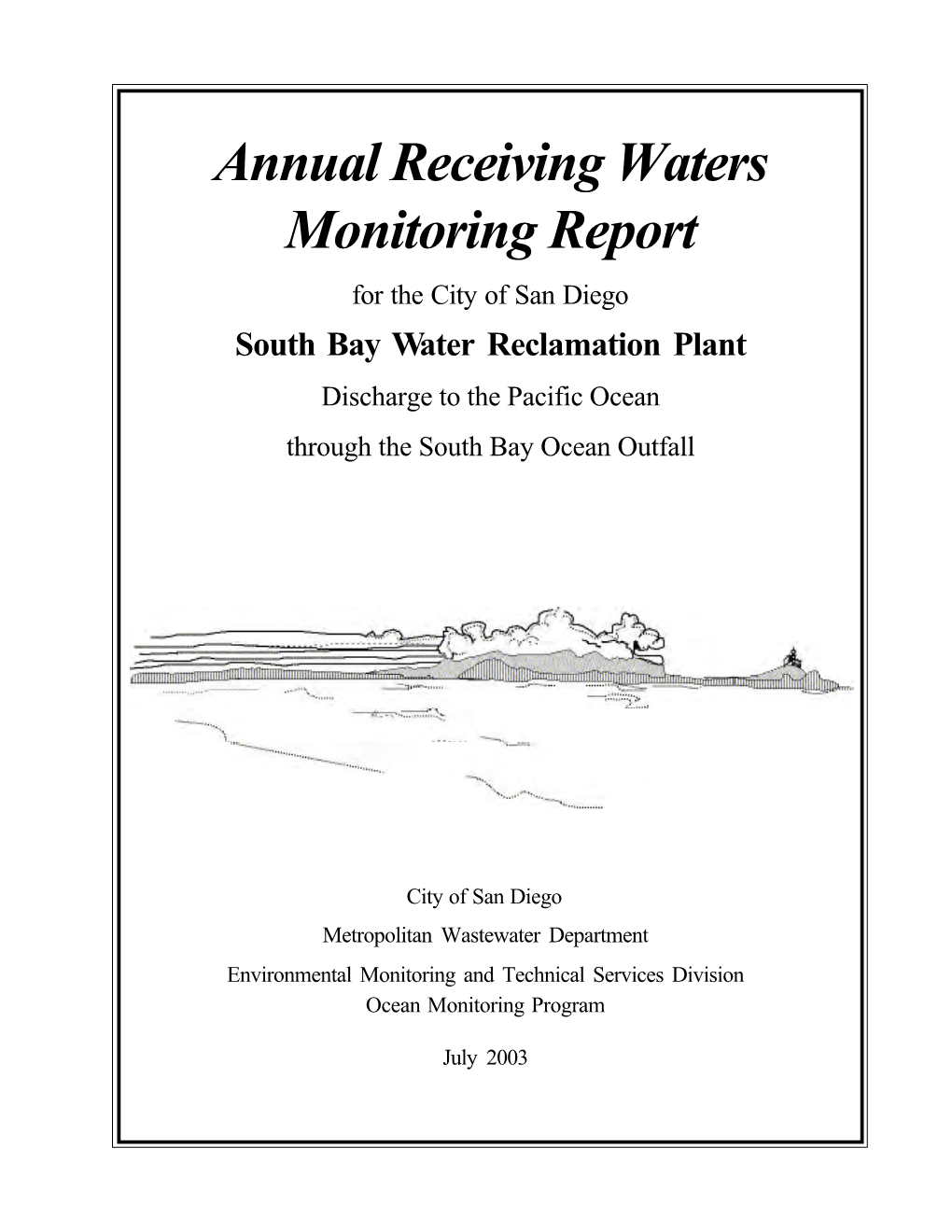 Annual Receiving Waters Monitoring Report