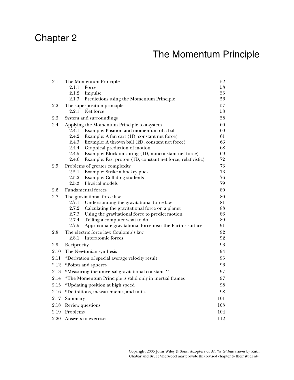 Chapter 2 the Momentum Principle