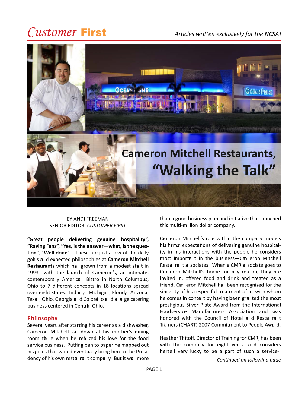 Cameron Mitchell Restaurants, Oriented Environment, and “Loves Where She Works”