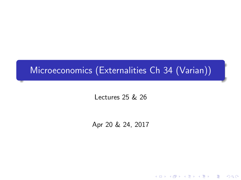 Microeconomics (Externalities Ch 34 (Varian))