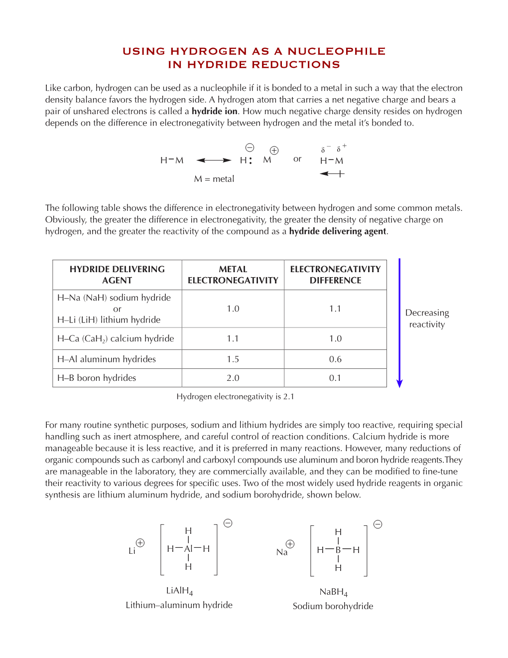 Using Hydrogen As a Nucleophile in Hydride Reductions