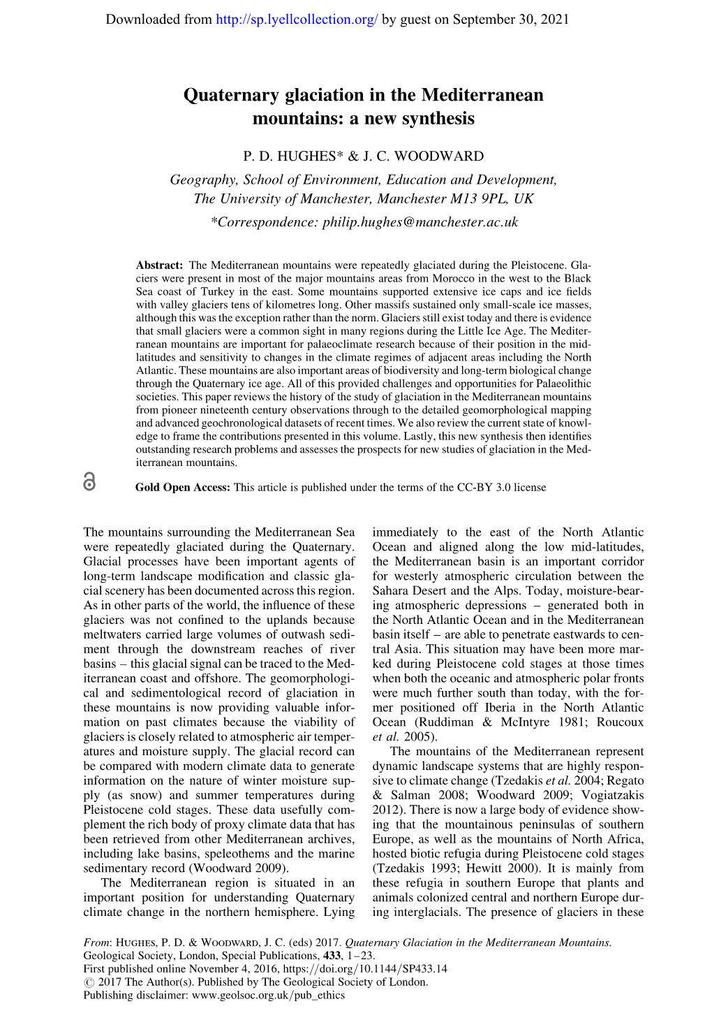 Quaternary Glaciation in the Mediterranean Mountains: a New Synthesis