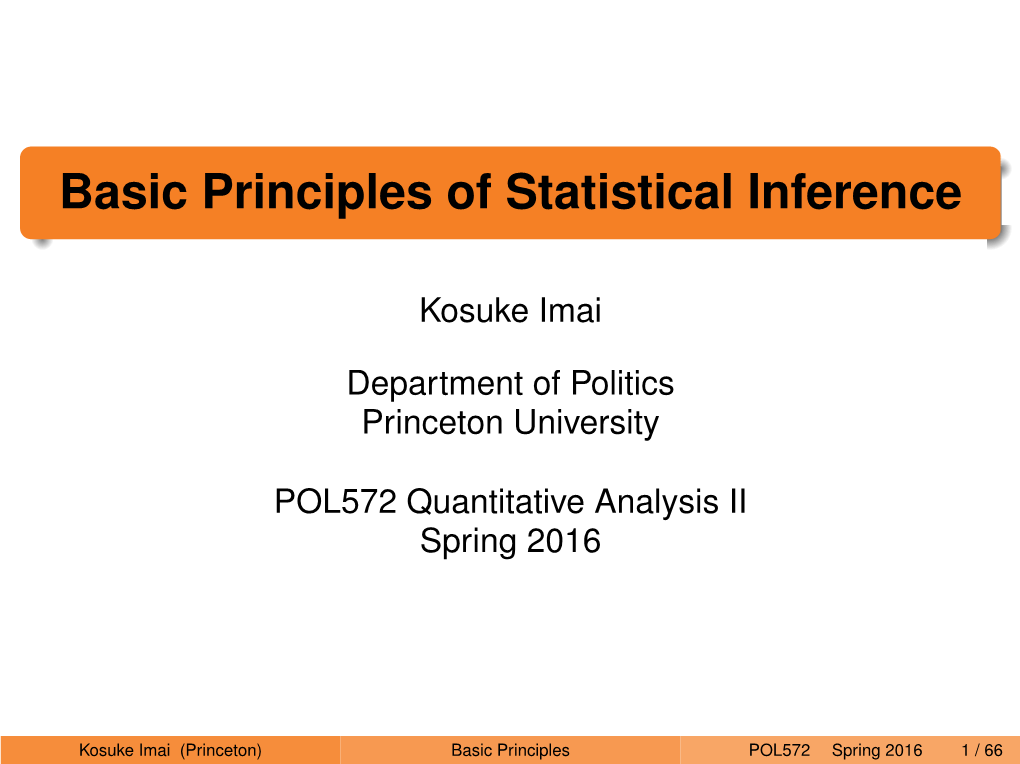 Basic Principles of Statistical Inference