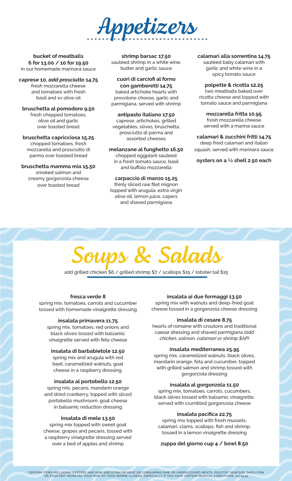 Appetizers Soups & Salads