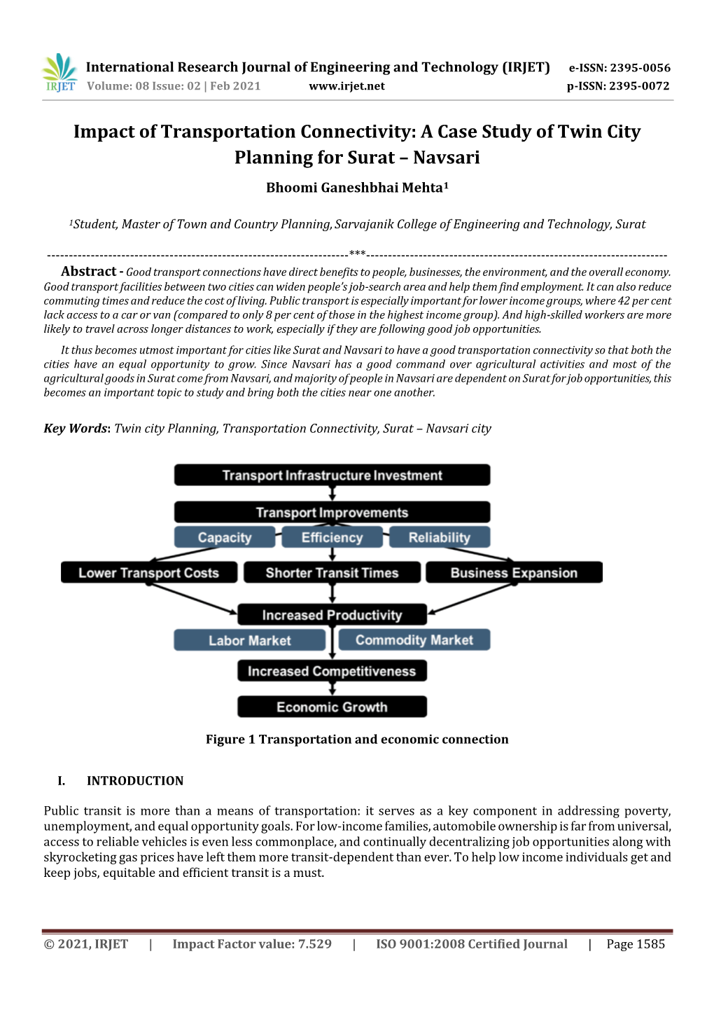 A Case Study of Twin City Planning for Surat – Navsari Bhoomi Ganeshbhai Mehta1