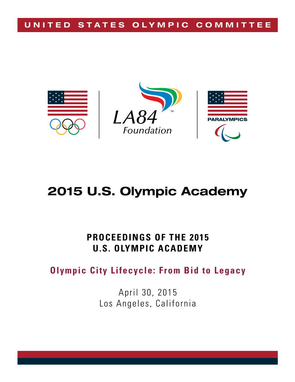 2014 U.S. Olympic Academy. Proceedings of the 2015 U.S