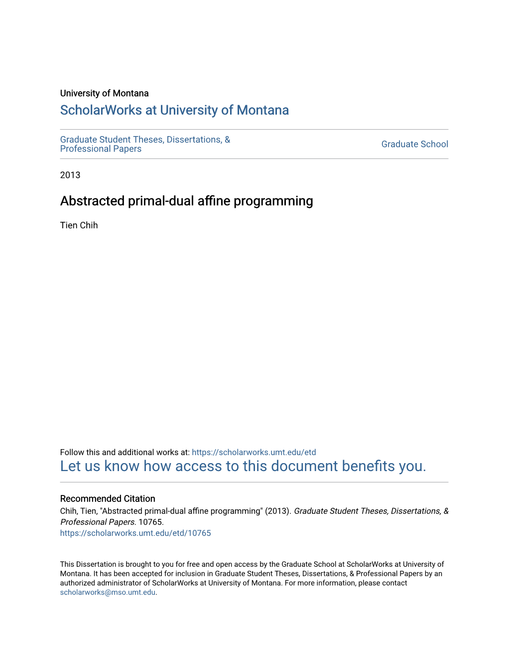 Abstracted Primal-Dual Affine Programming