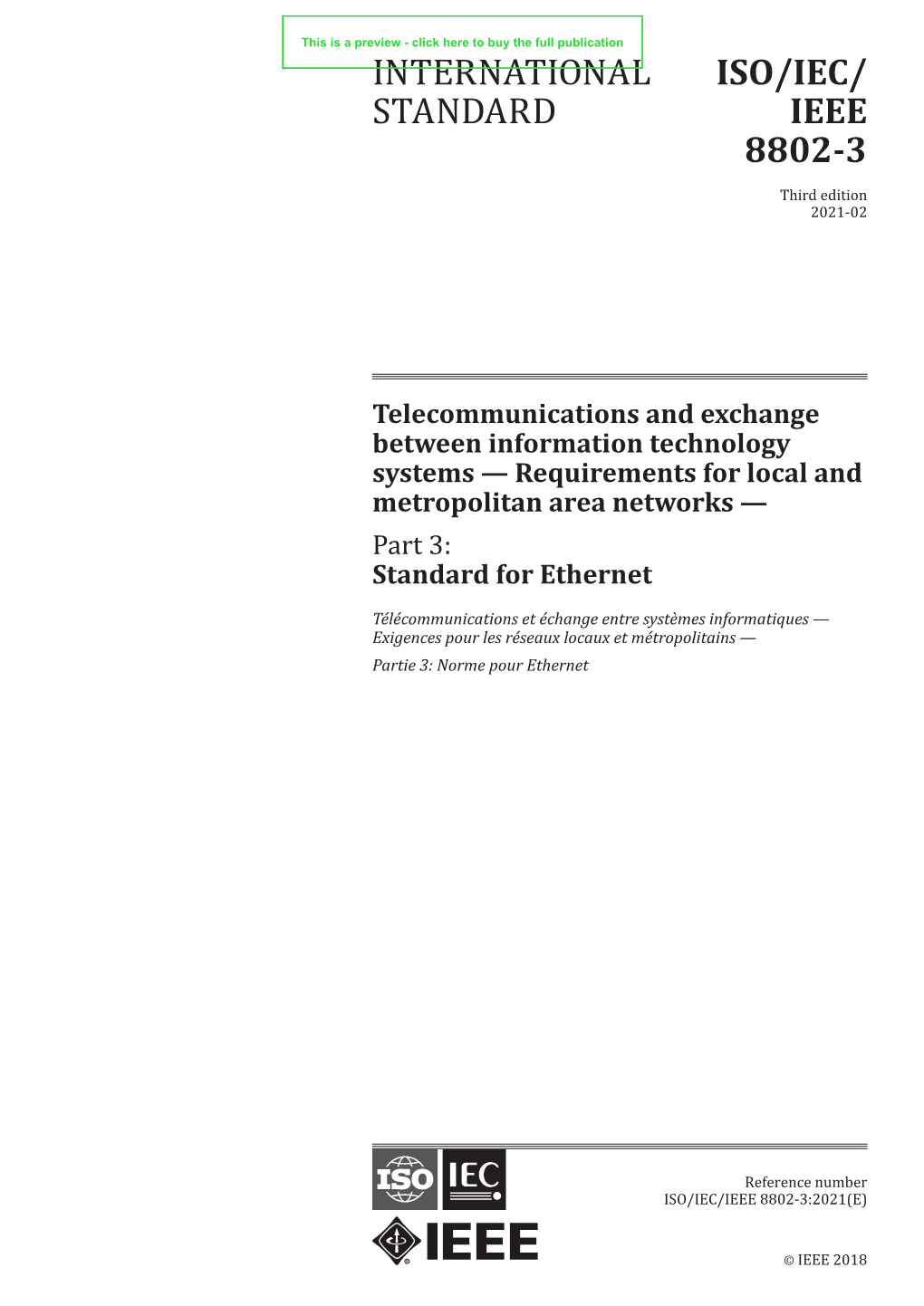 International Standard Iso/Iec/ Ieee 8802-3