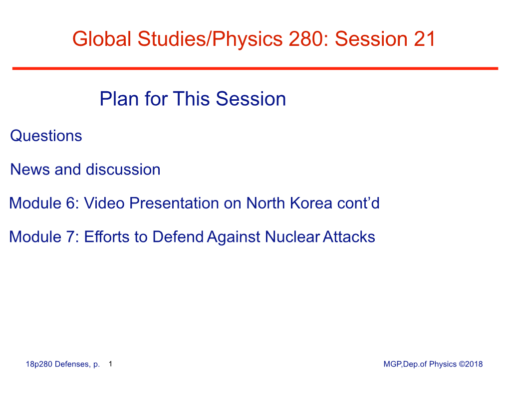 Physics 280: Session 21