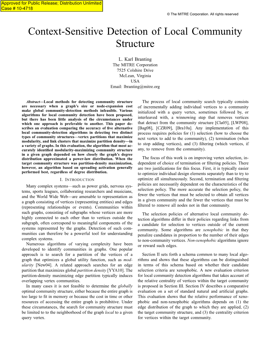 Context-Sensitive Detection of Local Community Structure