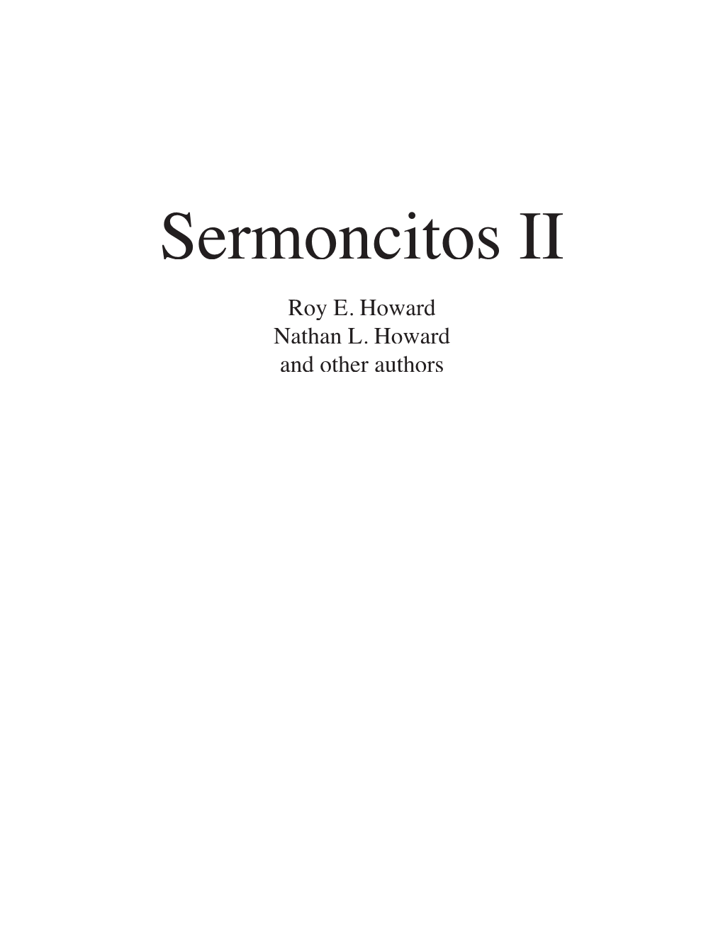 Sermoncitos II Roy E