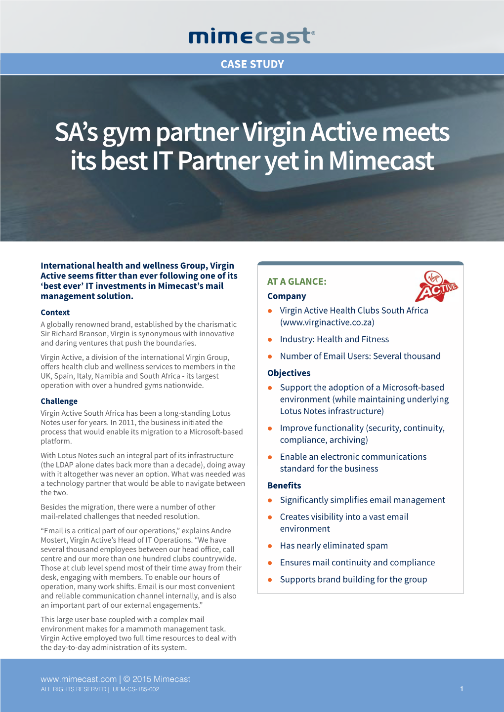 SA's Gym Partner Virgin Active Meets Its Best IT Partner Yet in Mimecast