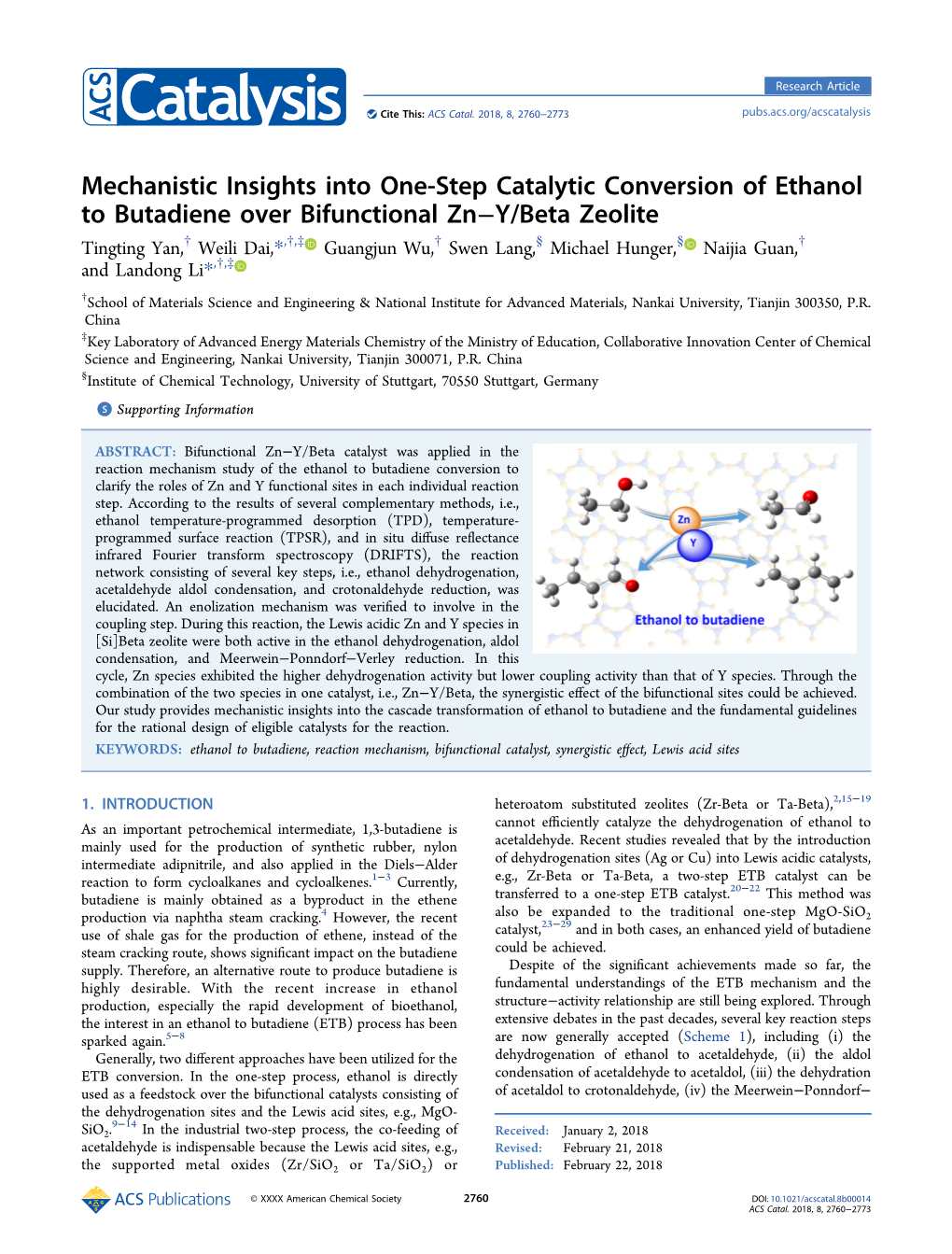 Mechanistic Insights Into One-Step Catalytic Conversion of Ethanol To