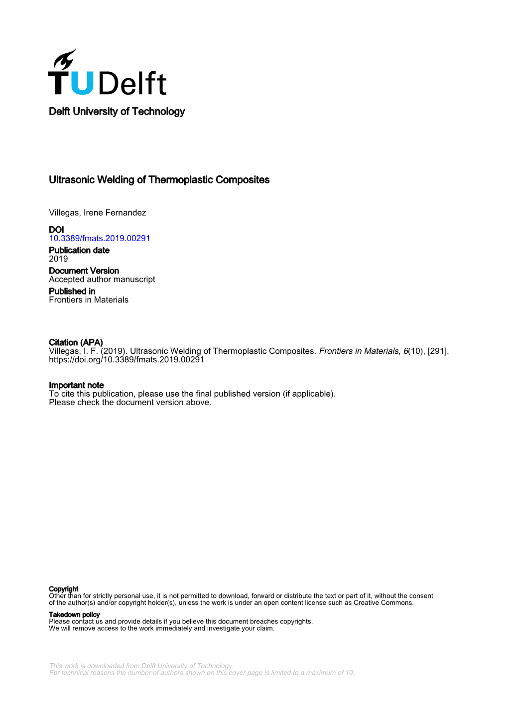 Ultrasonic Welding of Thermoplastic Composites