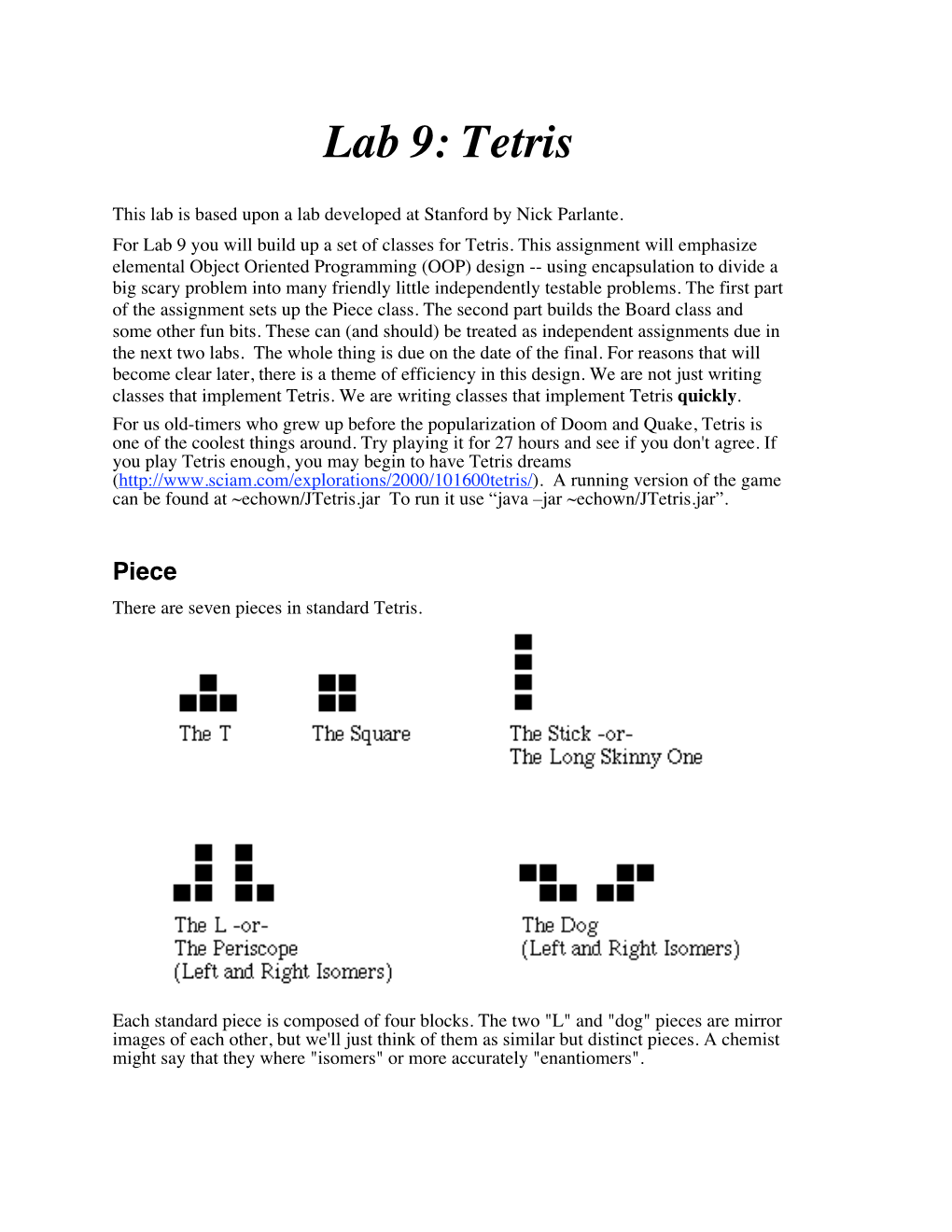 Lab 9: Tetris