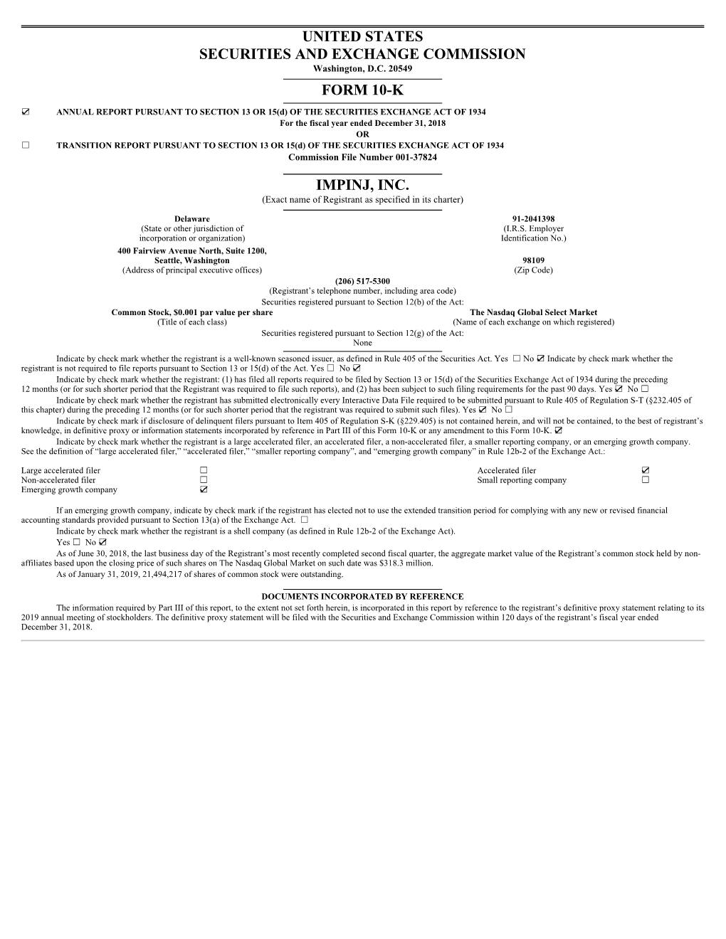 United States Securities and Exchange Commission Form