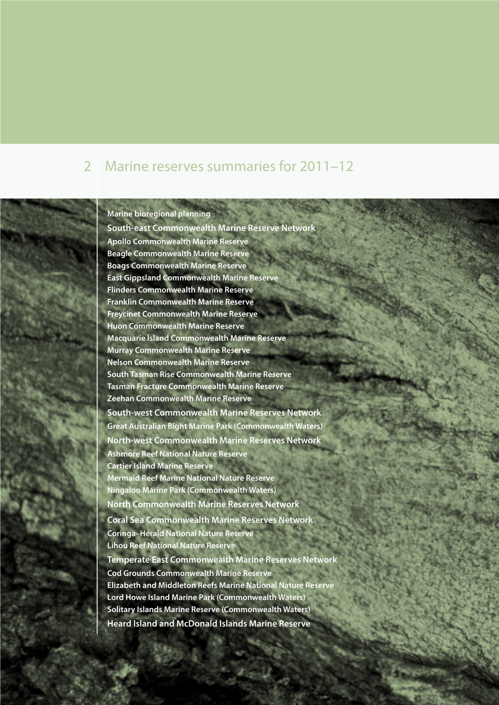 Marine Reserves Summaries for 2011–12