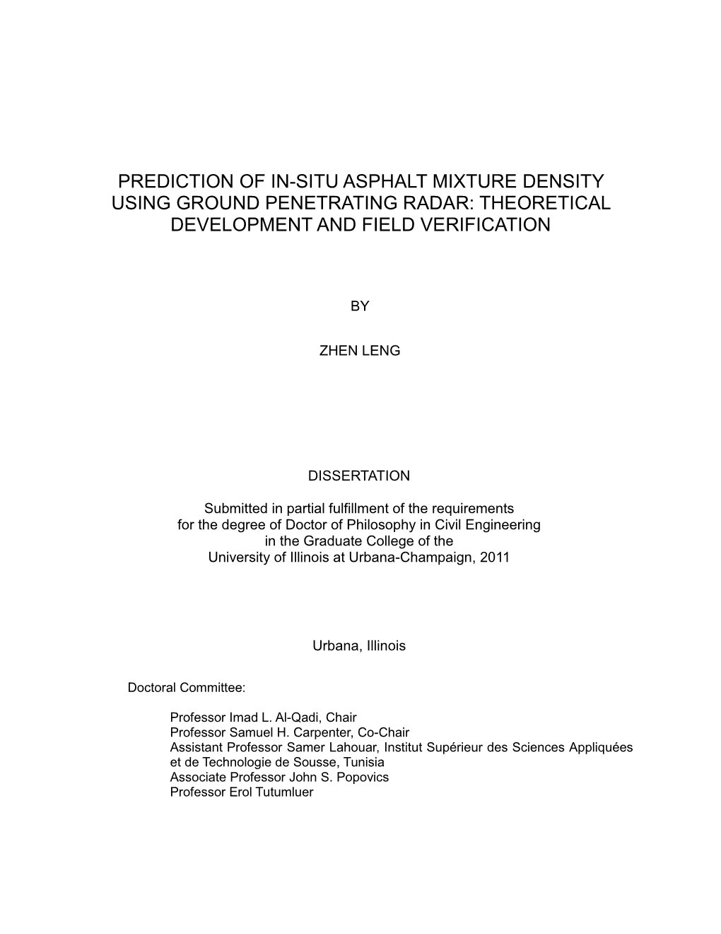 Prediction of In-Situ Asphalt Mixture Density Using Ground Penetrating