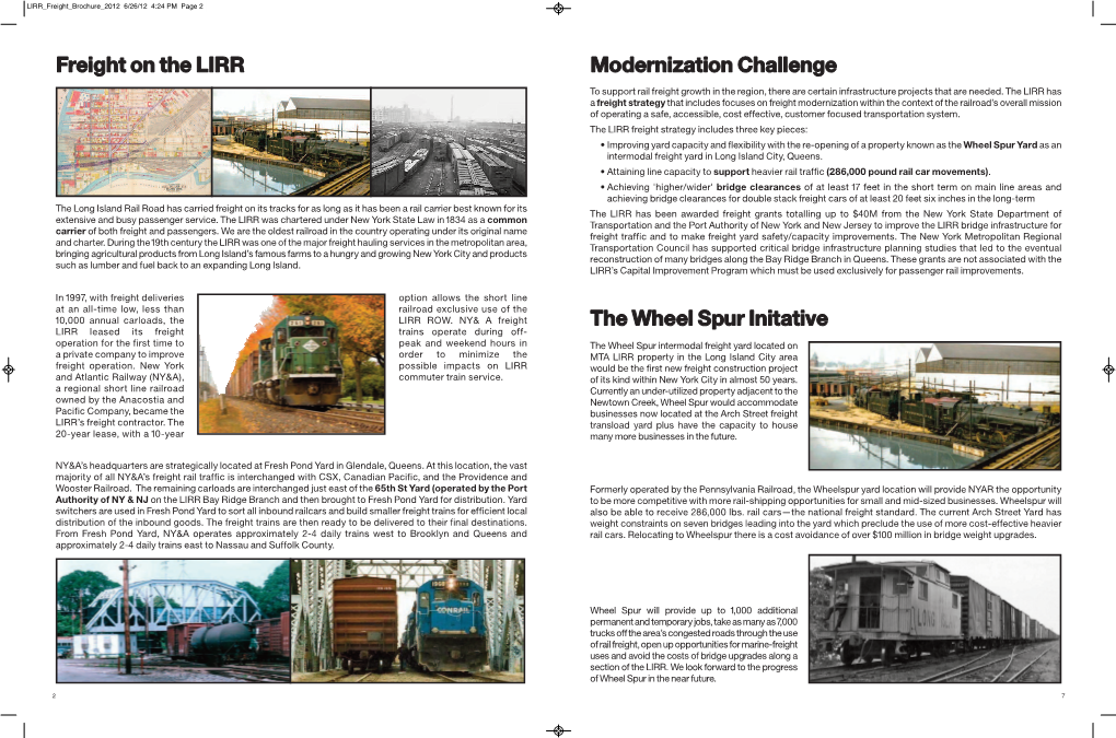 Freight on the LIRR Modernization Challenge the Wheel Spur Initative
