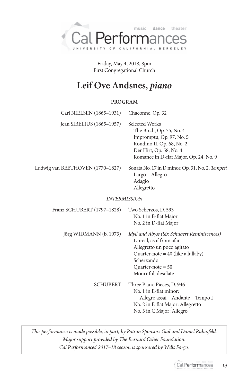 Leif Ove Andsnes, Piano