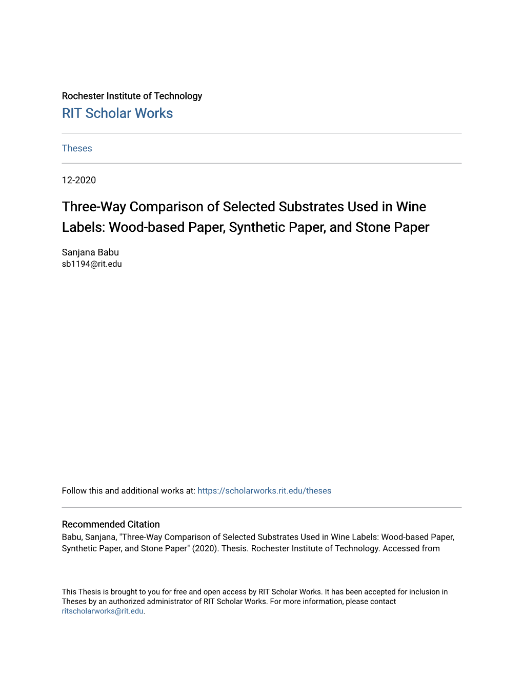 Three-Way Comparison of Selected Substrates Used in Wine Labels: Wood-Based Paper, Synthetic Paper, and Stone Paper