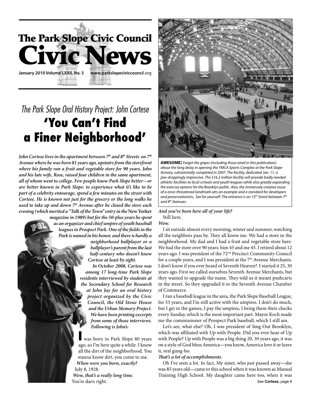 Civic News January 2010 Volume LXXII, No