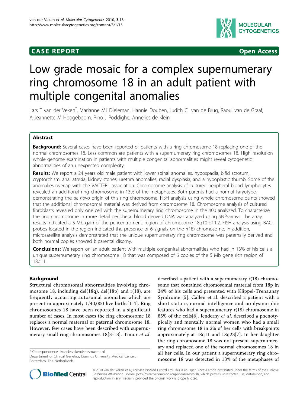 Low Grade Mosaic for a Complex Supernumerary Ring Chromosome