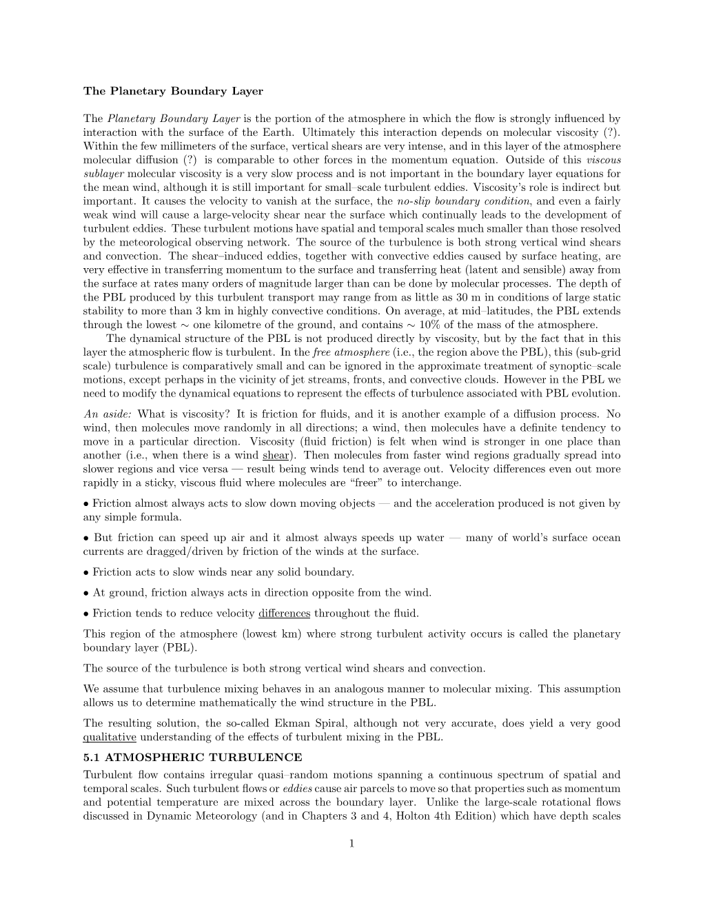 The Planetary Boundary Layer