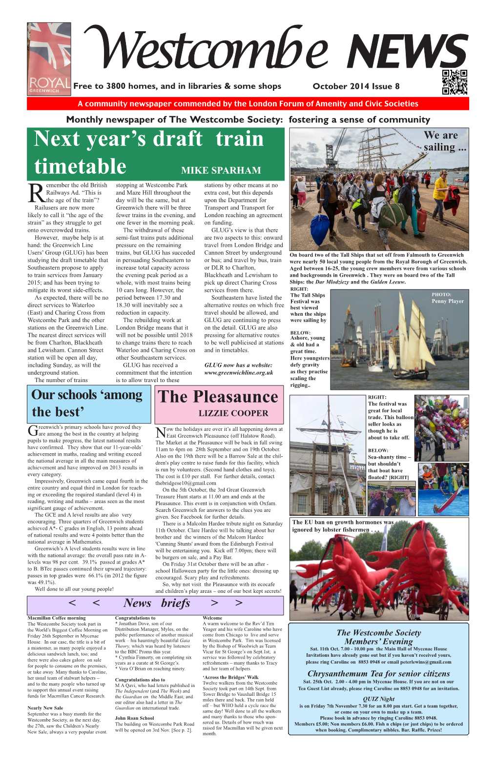 Westcombe News October 2014 October2014y WN.QXD 22/09/2014 11:04 Page 3 LOCAL NEWS Meet Frank, Klink Our Latest Carbuncle? & Klank Julia Marsen