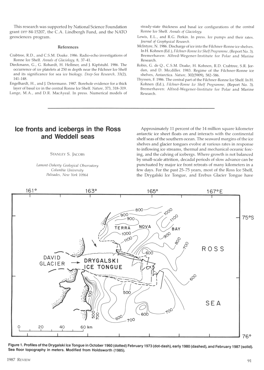 Ice Fronts and Icebergs in the Ross and Weddell Seas ROSS