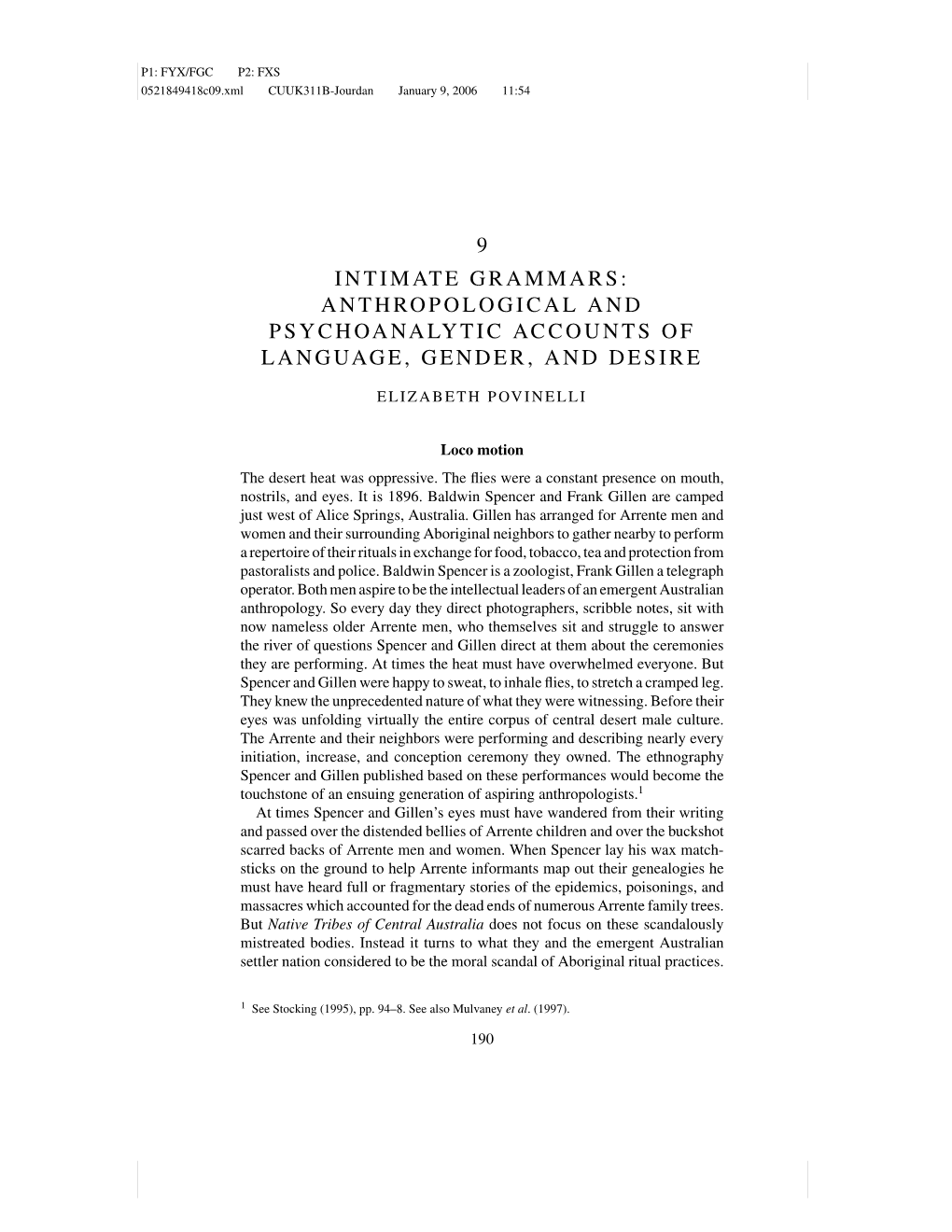 9 Intimate Grammars: Anthropological and Psychoanalytic Accounts of Language, Gender, and Desire