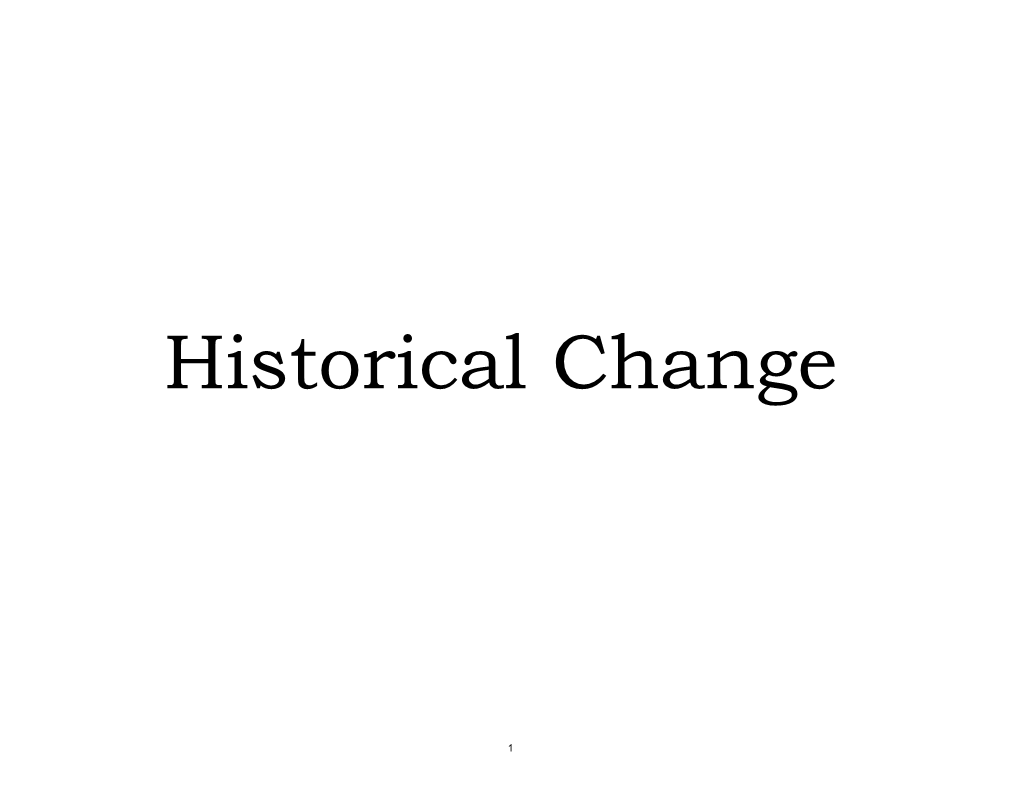 24.900 Intro to Linguistics Lecture Notes: Historical Change