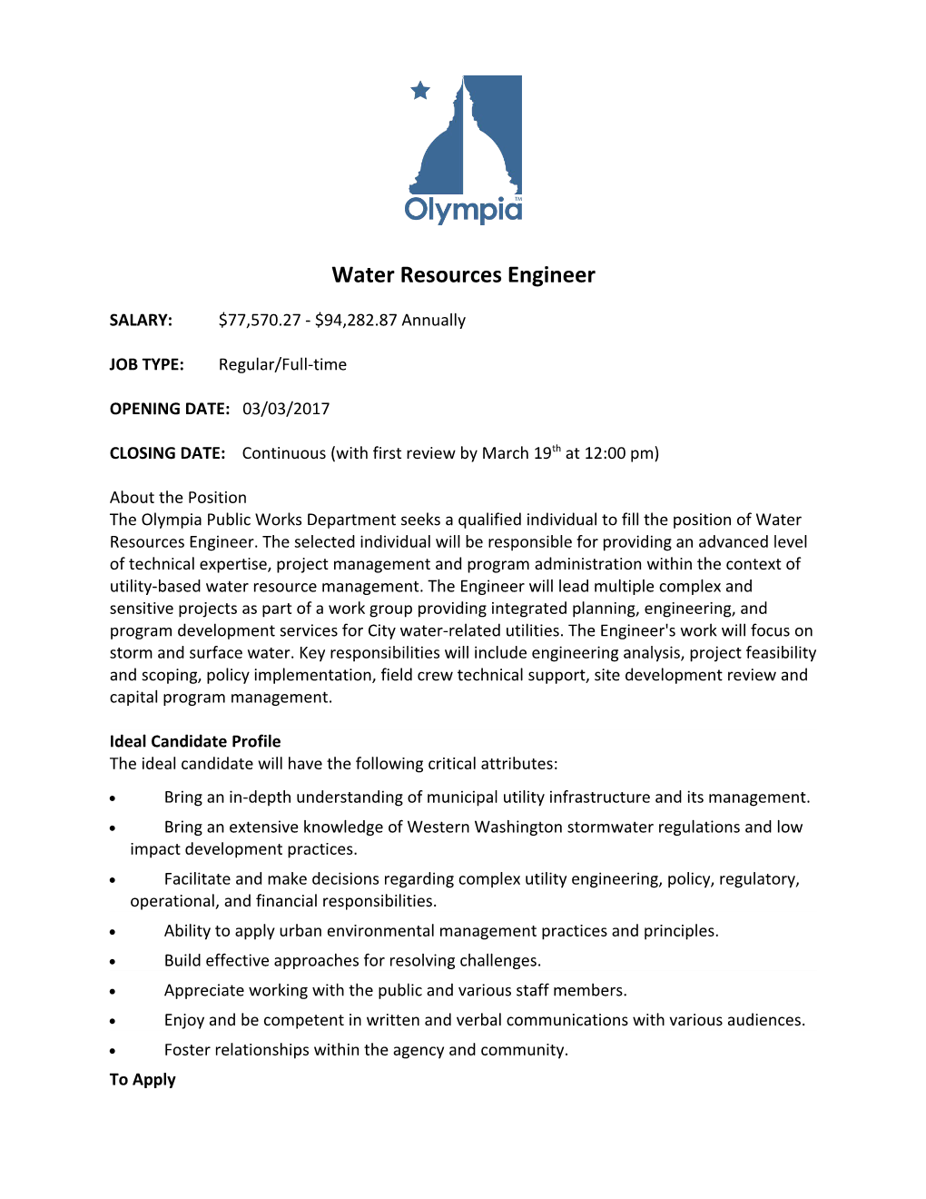 Water Resources Engineer