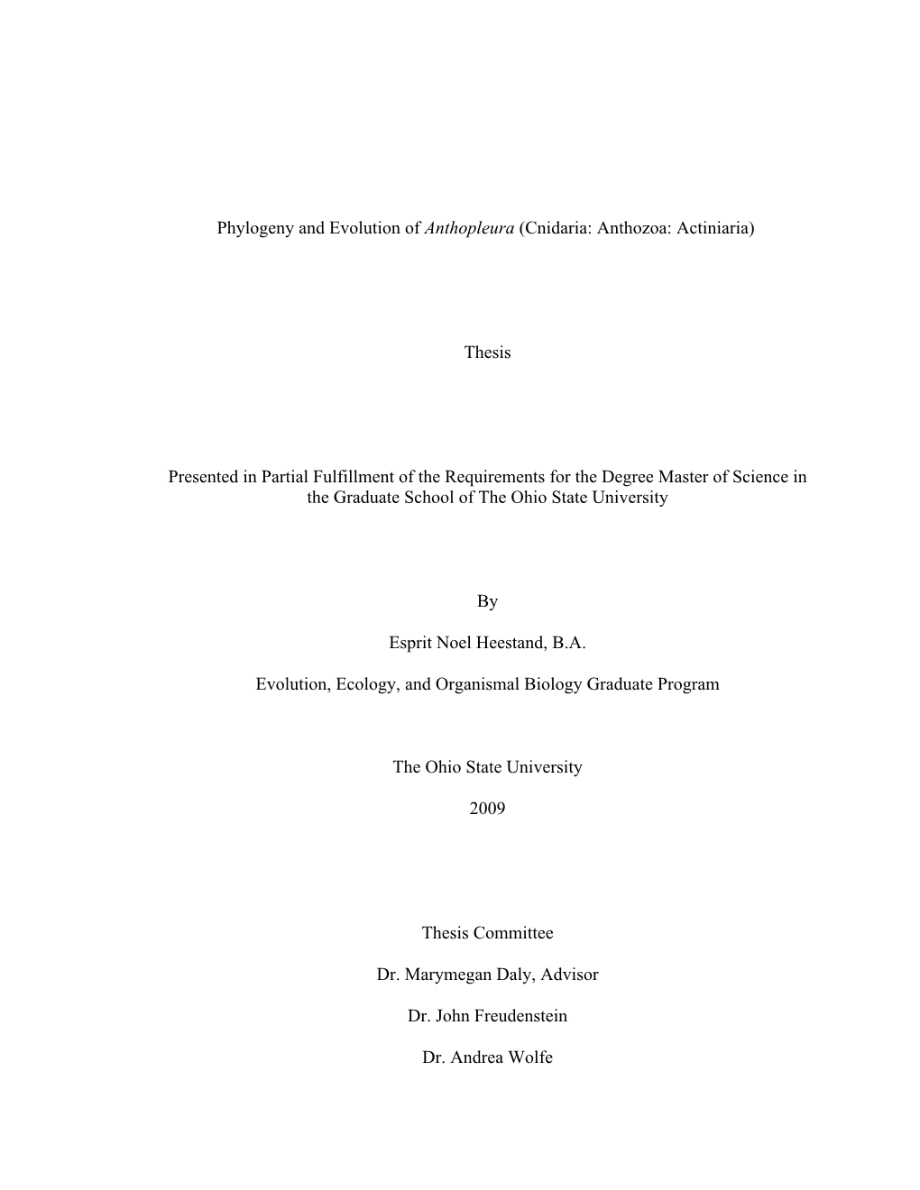 Phylogeny and Evolution of Anthopleura (Cnidaria: Anthozoa: Actiniaria)