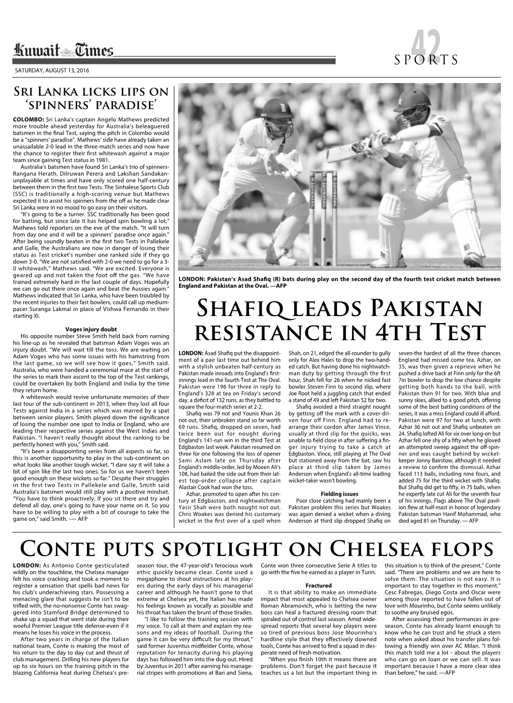 Shafiq Leads Pakistan Resistance in 4Th Test