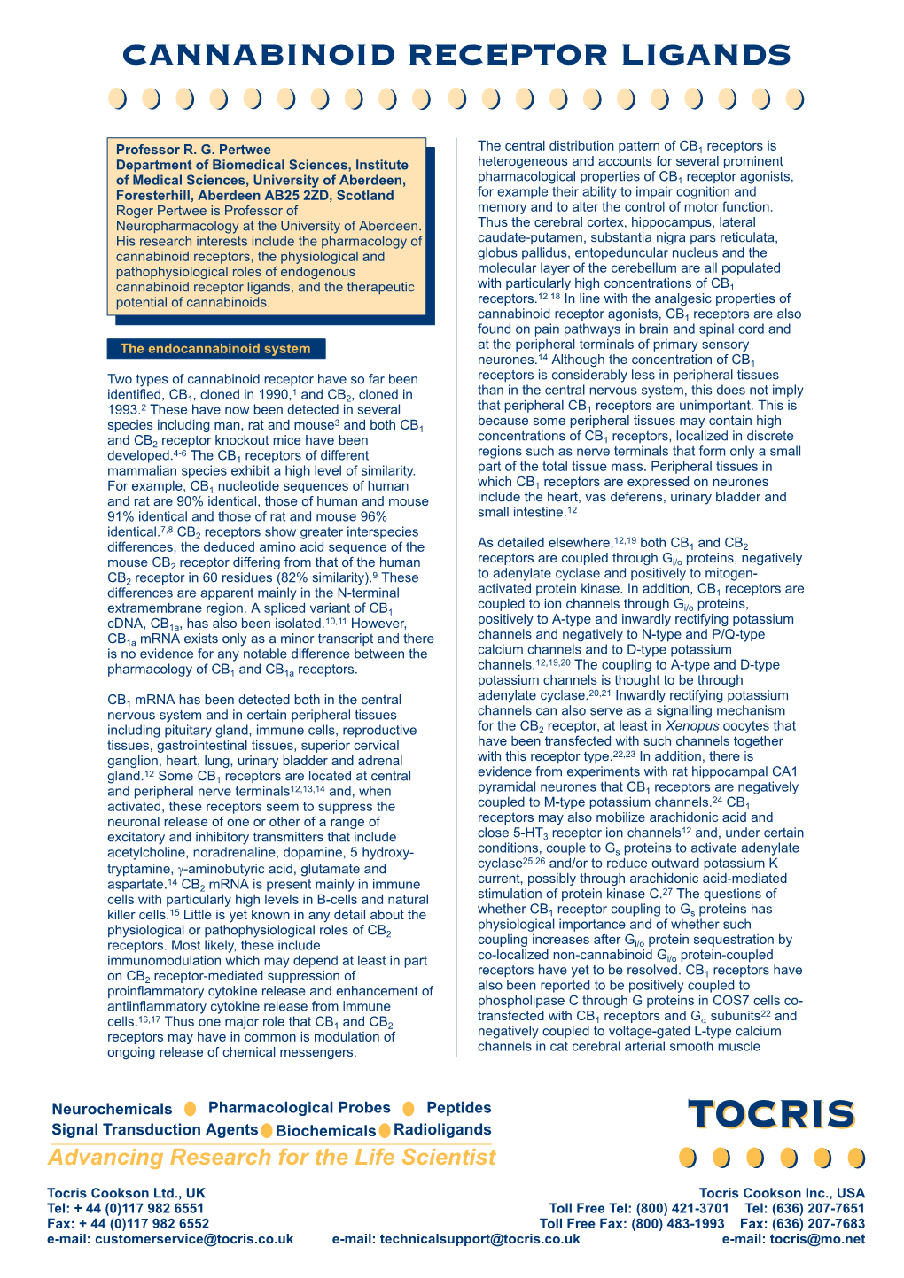 Cannabinoid Receptor Ligands