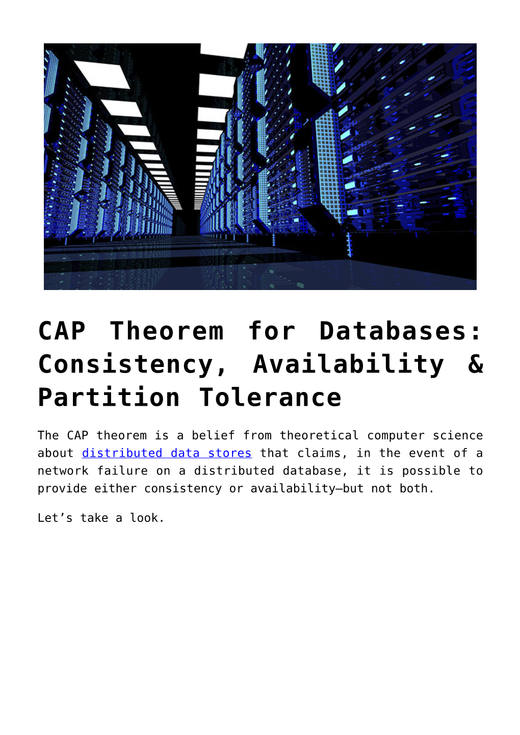 CAP Theorem for Databases: Consistency, Availability &