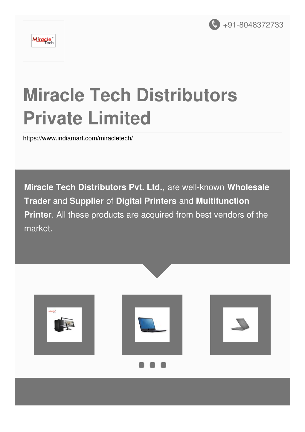 Miracle Tech Distributors Private Limited