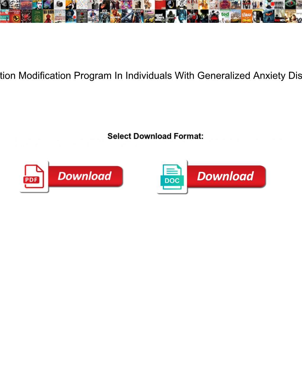 Attention Modification Program in Individuals with Generalized Anxiety Disorder