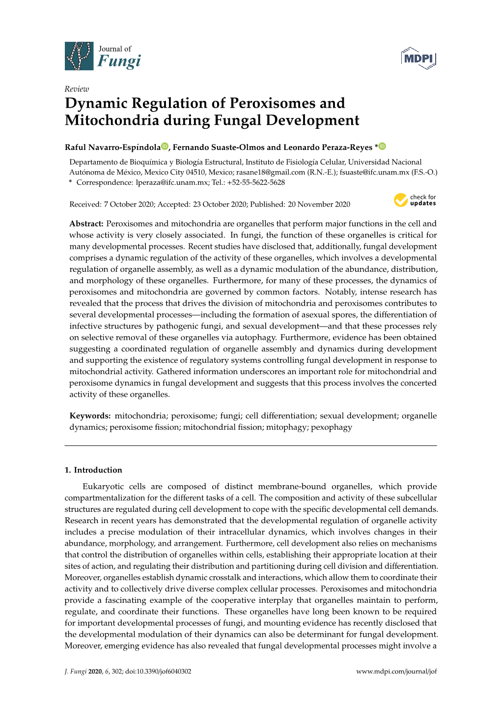 Dynamic Regulation of Peroxisomes and Mitochondria During Fungal Development