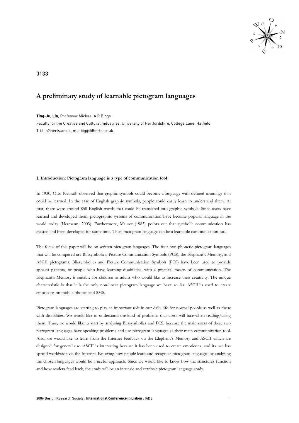 A Preliminary Study of Learnable Pictogram Languages